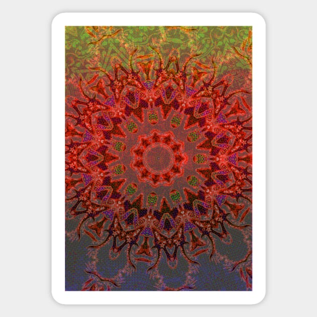 Satan's mandala Sticker by indusdreaming